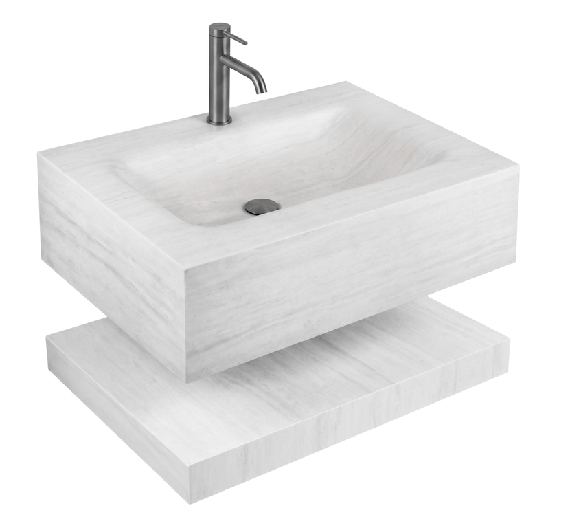 REA Apollo Muralto Roma 70 mosdó polccal 70x50 cm, márvány mintás KPL-U9994