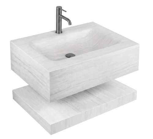 REA Apollo Muralto Roma 70 mosdó polccal 70x50 cm, márvány mintás KPL-U9994