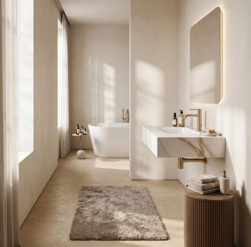 REA Aresa Grey Gold 60 mosdó 60x50 cm, márvány mintás REA-U9976