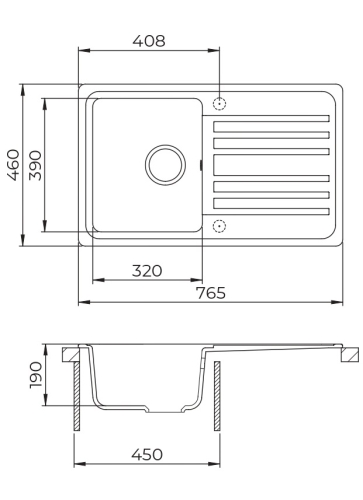 Evido HOME 45 S gránit mosogató, fehér 442206