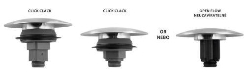 Sapho klik-klak mosdólefolyó, fehér kerámia fedél CV1110C