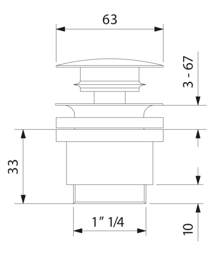 Sapho MINIMAL klik-klak leersztő, inox MI059