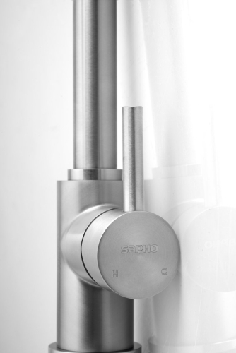 Sapho MINIMAL mosogató csaptelep flexibilis kifolyóval, fekete/matt inox MI590