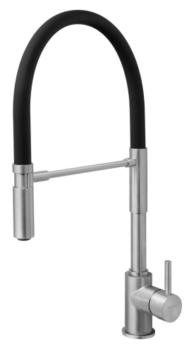 Sapho MINIMAL mosogató csaptelep flexibilis kifolyóval, fekete/matt inox MI590