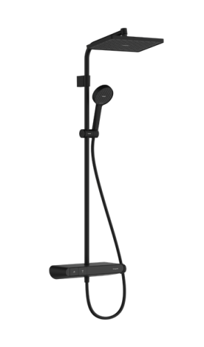 Hansgrohe Activera Q Showerpipe 290/180 1jet EcoSmart+, ShowerTablet Select 360 termosztáttal, matt fekete 28649670