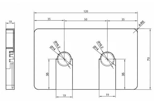Sapho Aqualine Q-START takarórozetta, króm QS515C