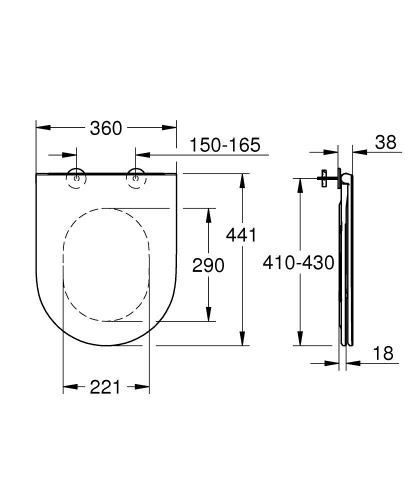 Grohe Bau Ceramic lecsapódásgátlós slim wc-ülőke 39913001