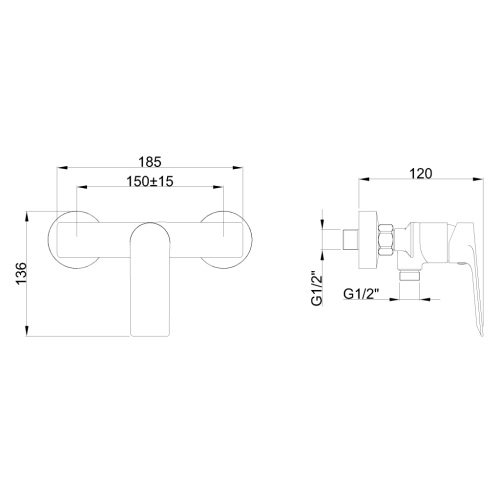Invena RIKIA zuhany csaptelep, matt fekete BN-24-104-A