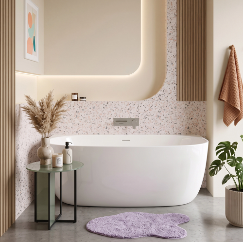 Rea Eris 150x75 cm szabadonálló kád falhoz fekete leeresztővel KPL-W6404