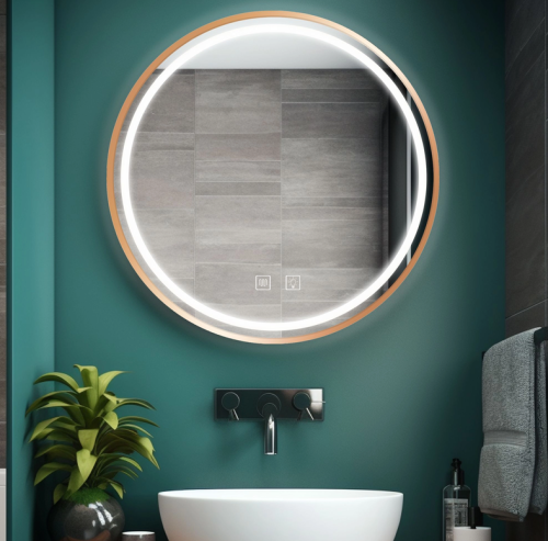 Rea MMJ LED Tükör 50cm, szálcsiszolt réz HOM-05490