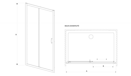 Radaway Premium Plus DWJ 115 zuhanyajtó (33306-01-01N)