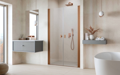 Radaway Nes 6 Brushed Copper DWD I 120 cm zuhanyajtó, szálcsiszolt réz 10027120-93-01