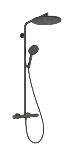 Hansgrohe Raindance Alive S Puro Showerpipe EcoSmart+ Ecostat Element 300 1jet termosztátos zuhanyrendszer, szálcsiszolt fekete króm 24594340