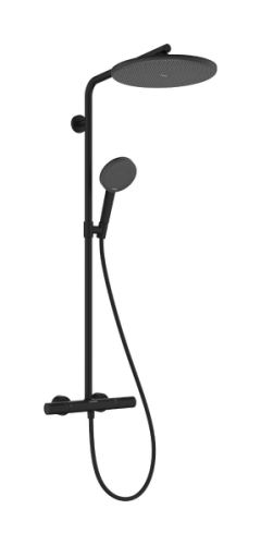 Hansgrohe Raindance Alive S Puro Showerpipe EcoSmart+ Ecostat Element 300 1jet termosztátos zuhanyrendszer, matt fekete 24594670