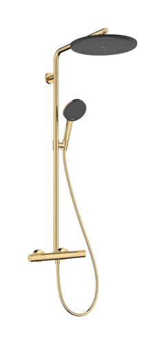 Hansgrohe Raindance Alive S Puro Showerpipe EcoSmart+ Ecostat Element 300 1jet termosztátos zuhanyrendszer, polírozott arany 24594990