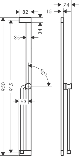 Hansgrohe Unica E Puro 90 cm zuhanyrúd Isiflex 160 cm zuhanycsővel, szálcsiszolt fekete króm 24403340