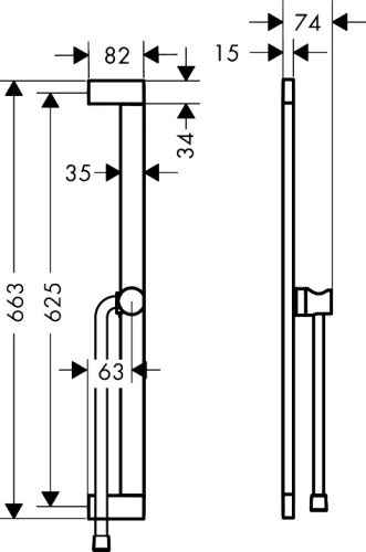 Hansgrohe Unica E Puro 65 cm zuhanyrúd Isiflex 160 cm zuhanycsővel, szálcsiszolt fekete króm 24404340