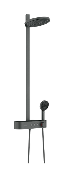 Hansgrohe Pulsify S Showerpipe EcoSmart 260 2jet ShowerTablet Select 400 termosztátos zuhanyrendszer, szálcsiszolt fekete króm 24241340