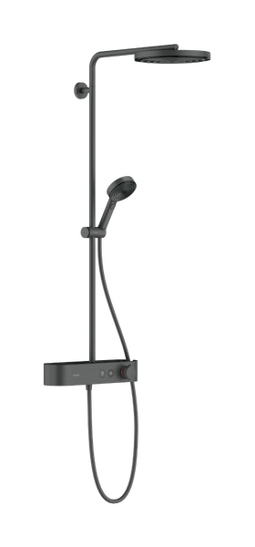 Hansgrohe Pulsify S Showerpipe EcoSmart 260 1jet ShowerTablet Select 400 termosztátos zuhanyrendszer, szálcsiszolt fekete króm 24221340