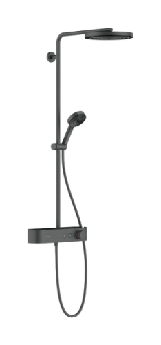 Hansgrohe Pulsify S Showerpipe 260 1jet ShowerTablet Select 400 termosztátos zuhanyrendszer, szálcsiszolt fekete króm 24220340
