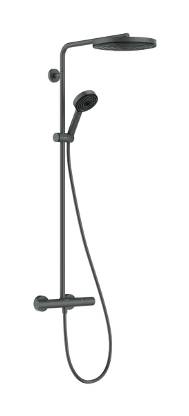 Hansgrohe Pulsify S Puro Showerpipe EcoSmart 260 1jet Ecostat Fine termosztátos zuhanyrendszer, szálcsiszolt fekete króm 24237340