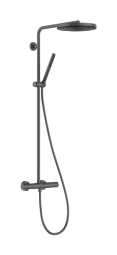 Hansgrohe Pulsify S Puro Showerpipe EcoSmart 260 1jet Ecostat Fine termosztátos zuhanyrendszer, szálcsiszolt fekete króm 24223340