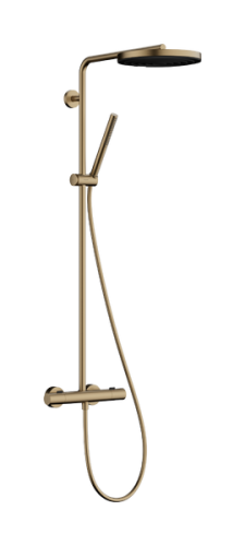 Hansgrohe Pulsify S Puro Showerpipe 260 1jet Ecostat Fine termosztátos zuhanyrendszer, szálcsiszolt bronz 24222140
