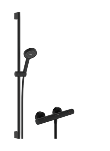 Hansgrohe Activera Select S EcoSmart 95 2jet Ecostat Fine termosztátos csaptelep zuhanyszettel, matt fekete 28086670