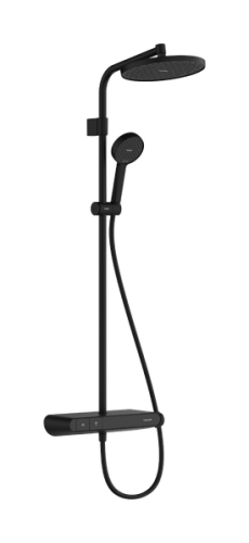 Hansgrohe Activera S Showerpipe EcoSmart 240 1jet ShowerTablet Select 360 Varia termosztátos zuhanyrendszer, matt fekete 28638670