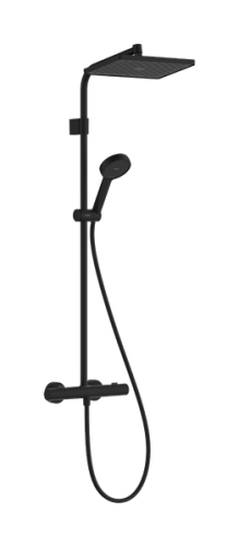 Hansgrohe Activera Q Showerpipe EcoSmart 290/180 1jet Ecostat Fine termosztátos zuhanyrendszer, matt fekete 28748670