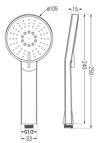 Mexen R-40 3-funkciós kézizuhany, króm 79540-00