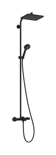 Hansgrohe Activera Q Showerpipe EcoSmart 290/180 1jet Ecostat Fine termosztátos zuhanyrendszer kádtöltővel, matt fekete 28753670