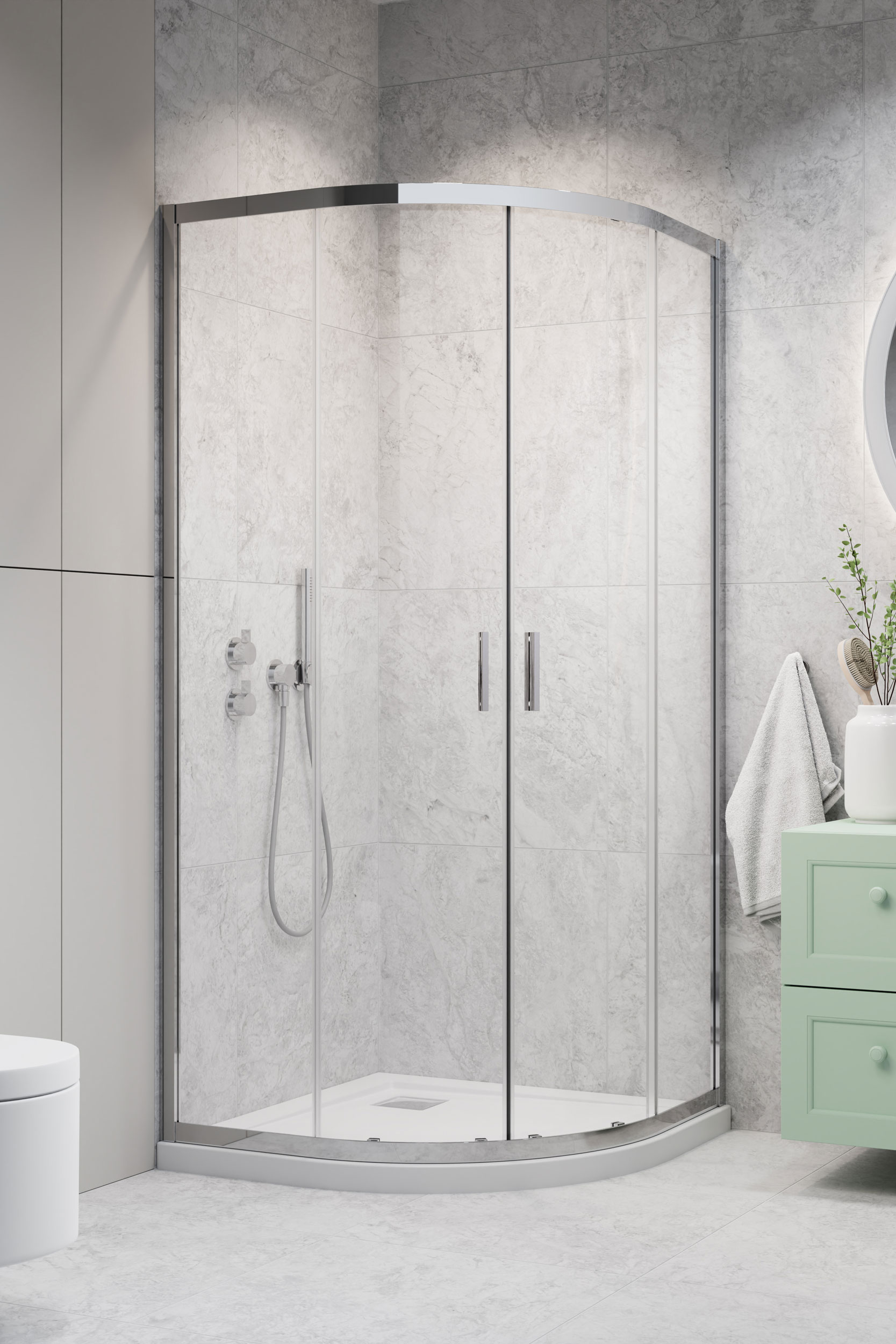 Radaway Alienta E 80x100 cm íves zuhanykabin, króm 10248010-01-01