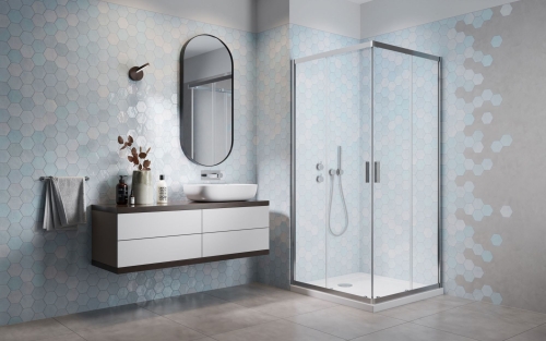 Radaway Alienta C 80x80 cm szögletes zuhanykabin, króm 10238080-01-01