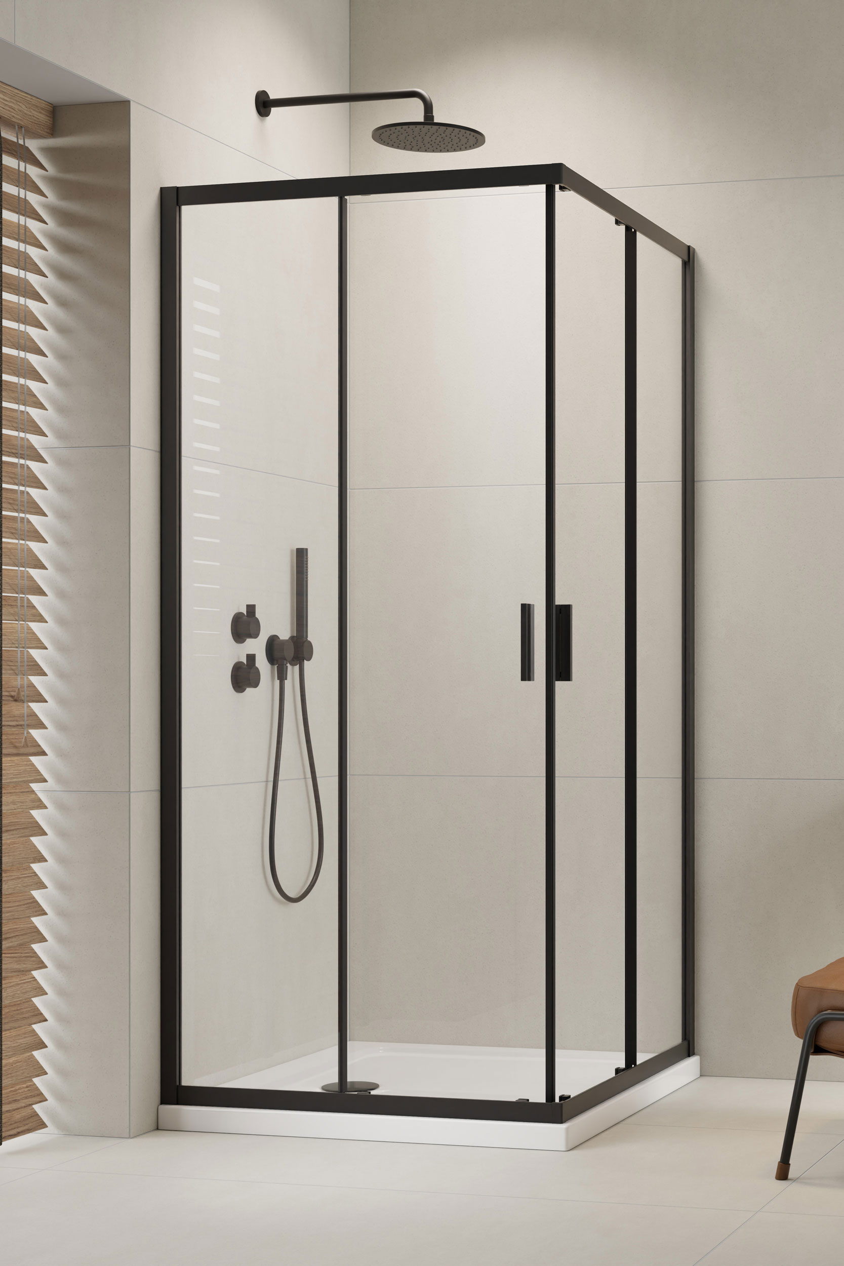 Radaway Alienta Black C 80x80 cm szögletes zuhanykabin, fekete 10238080-54-01
