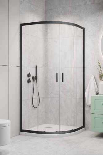 Radaway Alienta Brushed GunMetal A 80x80 cm íves zuhanykabin, szálcsiszolt fegyvermetál 10228080-92-01