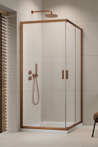 Radaway Alienta Brushed Copper D 80x100 cm szögletes zuhanykabin, szálcsiszolt réz 10258010-93-01