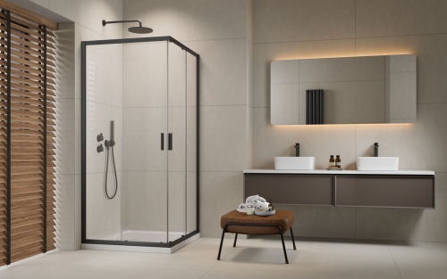 Radaway Alienta Brushed GunMetal D 80x100 cm szögletes zuhanykabin, szálcsiszolt fegyvermetál 10258010-92-01