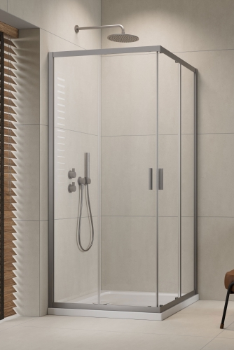 Radaway Alienta Brushed Nickel D 80x100 cm szögletes zuhanykabin, szálcsiszolt króm 10258010-91-01