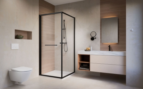 Radaway Alienta Black SD I 80x80 cm szögletes zuhanykabin, fekete 10191880-54-01