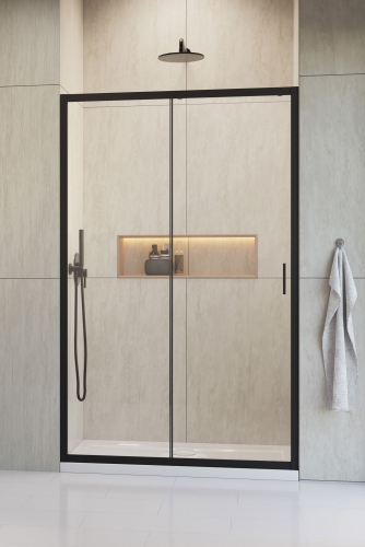 Radaway Alienta Black DWJ 110 cm zuhanyajtó, fekete 10260110-54-01