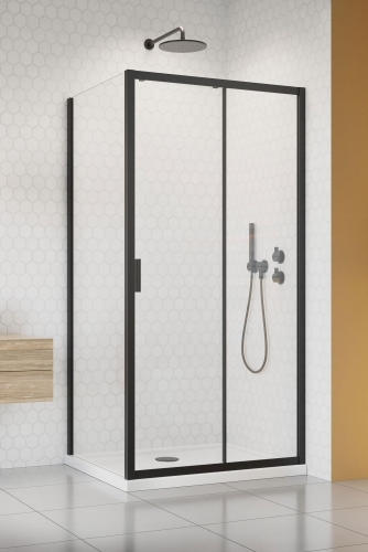 Radaway Alienta Black DWJ 140 cm zuhanyajtó, fekete 10260140-54-01