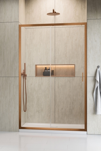 Radaway Alienta Brushed Copper DWJ 130 cm zuhanyajtó, szálcsiszolt réz 10260130-93-01