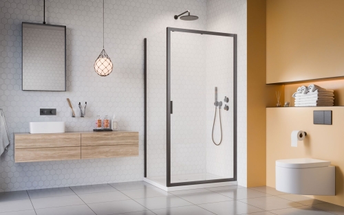 Radaway Alienta Brushed GunMetal DWJ 100 cm zuhanyajtó, szálcsiszolt fegyvermetál 10260100-92-01