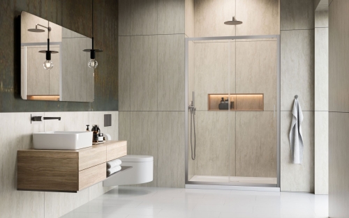 Radaway Alienta Brushed Nickel DWJ 110 cm zuhanyajtó, szálcsiszolt króm 10260110-91-01