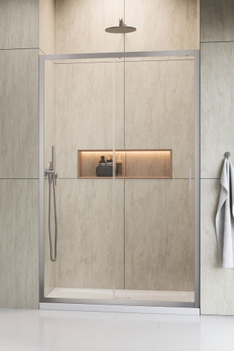 Radaway Alienta Brushed Nickel DWJ 120 cm zuhanyajtó, szálcsiszolt króm 10260120-91-01