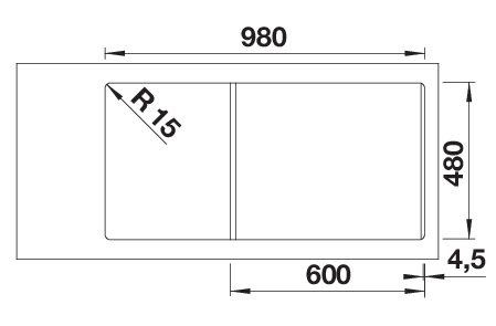 Blanco Adira XL 6S Silgranit csepptálcás mosogató acél ráccsal 100x50 cm, fekete 527617