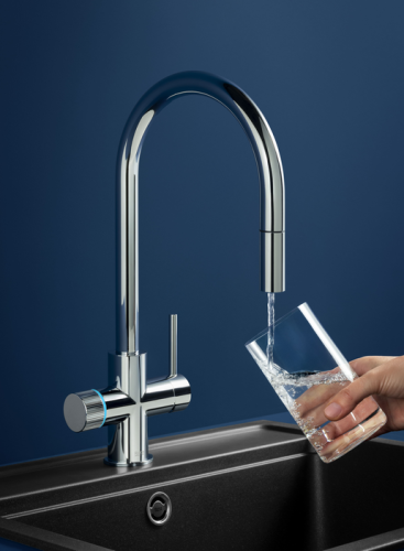 Roca Aquafy Cold- Start-os víztisztítós konyhai csaptelep kihúzható kifolyóval, króm A5A8D3GC00