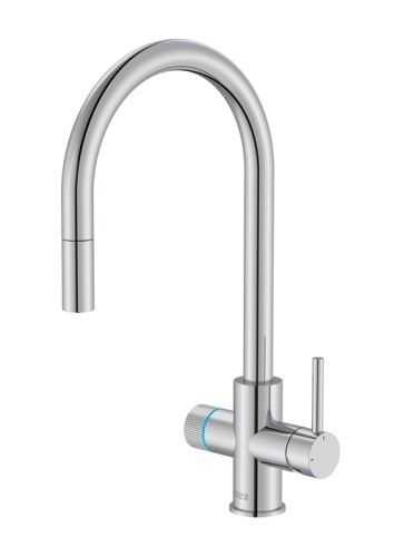 Roca Aquafy Cold- Start-os víztisztítós konyhai csaptelep kihúzható kifolyóval, króm A5A8D3GC00