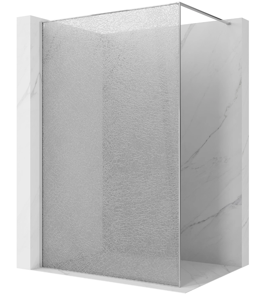 Mexen Kioto 120 cm Walk-in zuhanyfal Crackle átlátszó üveggel, króm 800-120-101-01-04-X